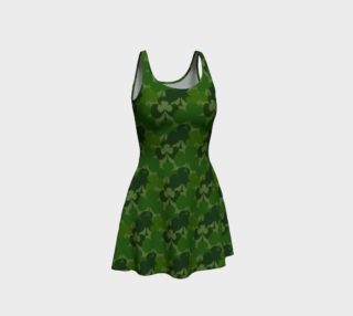 Green Shamrocks Flare Dress preview