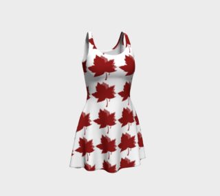 Red Maple Leaves Flare Dress preview