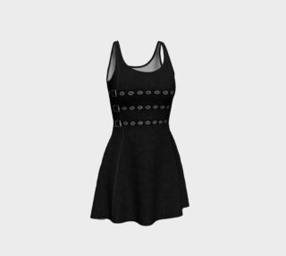 Buckled Faux Leather Print Goth Skater Dress  preview