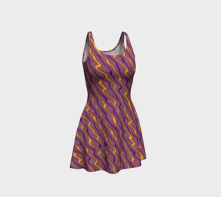 Orange and Purple Crazy Stripes Flare Dress preview