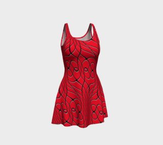 Red Pineapple Twist Flare Dress preview