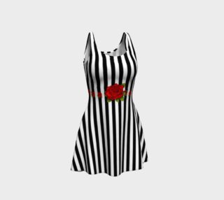 Classic Stripe Red Rose Goth Dress  preview
