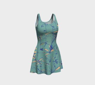 Aperçu de Peach Flower, Teal, Sleeveless, Summer Dress