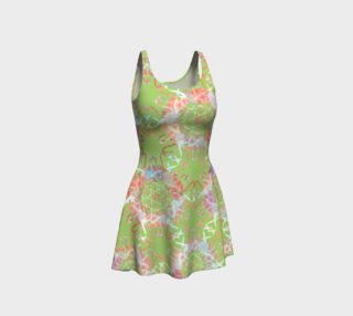 Aperçu de Flamingo Love, Green, Sleeveless, Summer Dress
