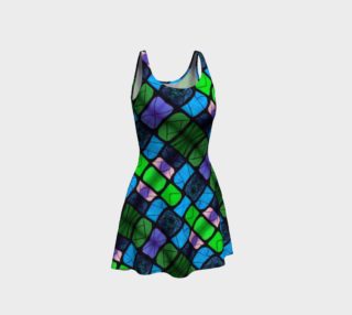 Waterlily Stained Glass - Green Flare Dress II preview
