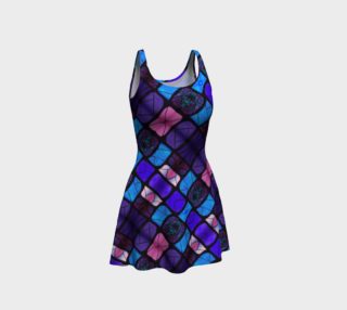 Waterlily Stained Glass - Purple Flare Dress II preview