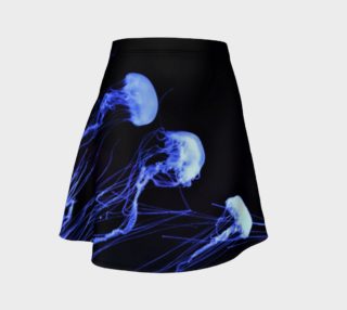 Black light Reactive Jellyfish Accent Skater Skirt preview