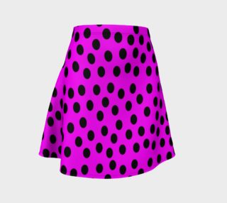 Black Polka Dot Cerise Pink Flare Skirt preview