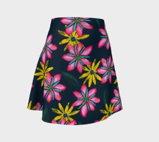 Flower Splash on Dark Teal - Flare Skirt preview