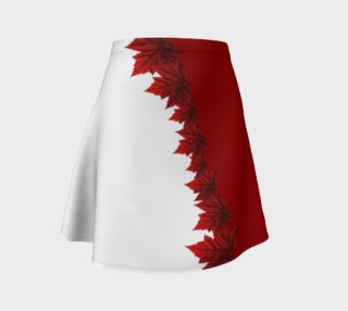 Canada Skirts Red Maple Leaf Flared Skirts White preview