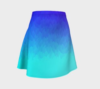 Cyan Blue to Purple Ombre Flame Flare Skirt preview