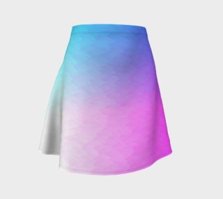 Rainbow Ombre  Blue Purple Pink White Wave Gradient Flare Skirt preview