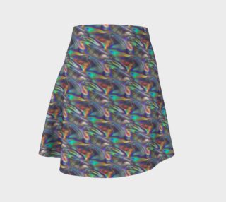 holographic silver metallic flare skirt preview