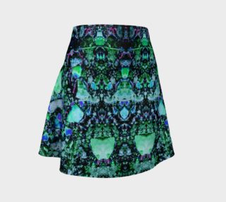 "Asteroids" : Green - Flared skirt preview