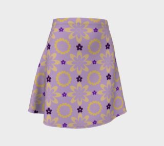 Aperçu de Orange and Purple Flower Clash Flare Skirt