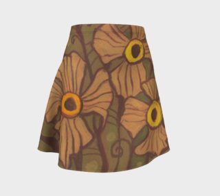 Yellow-eyed flowers, floral art, beige - brown - olive preview