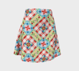 Cottage Chic Gingham Flare Skirt preview
