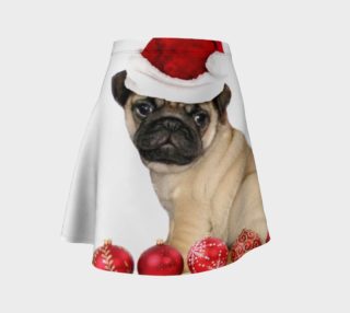 Christmas pug dog flare skirt preview