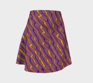 Orange and Purple Crazy Stripes Flare Skirt preview