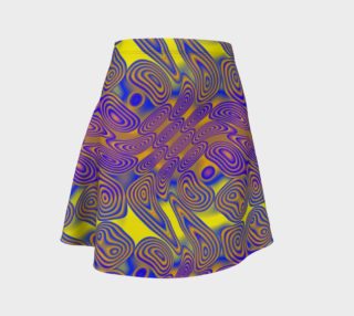 Blue and Yellow Dotted Twist Flare Skirt preview