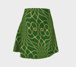 Aperçu de Green and Orange Pineapple Twist Flare Skirt