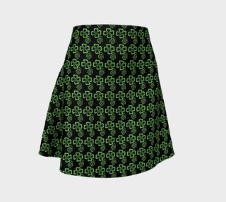 Clovers on Black (St. Patrick's Day) Flare Skirt preview