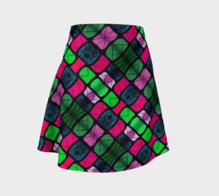 Waterlily Stained Glass -Pink Flare Skirt II preview