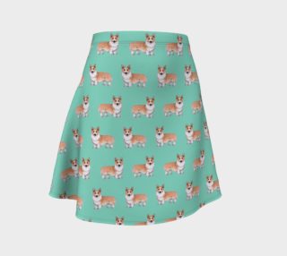 Welsh corgi dogs pattern Flare Skirt preview