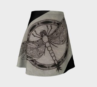 Geometric Dragonfly Flare Skirt - Japanese Fiber Print preview