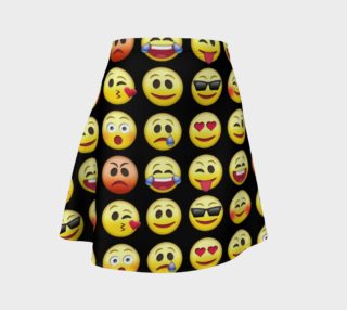 Big Emoji Faces Black Background Flare Skirt preview