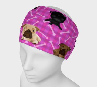 Bright Pink Pug Headband preview