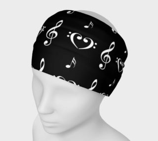 Aperçu de White on Black Musical Headband