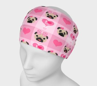 Valentine Pugs - I Love You - Fawn Pug and Hearts preview