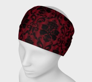 Elegant Black And Red Damask Antique Vintage Victorian Lace Headband preview