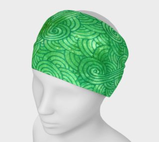 Green swirls doodles Headband preview