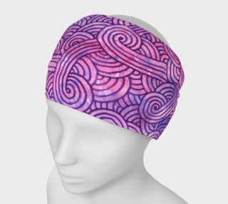 Neon purple and pink swirls doodles Headband preview