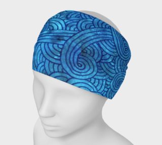 Turquoise blue swirls doodles Headband preview