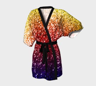 Rainbow Glitter Graphic Kimono Robe preview
