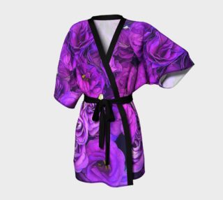 Purple Lisianthus Flowers Kimono Robe preview