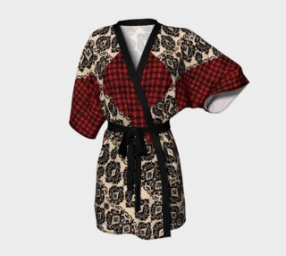 Red Plaid and Lace Goth Kimono by Tabz Jones preview
