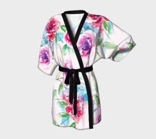 Watercolor Rose Collage Kimono Robe preview