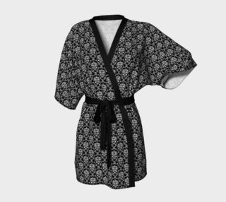 Black and White Damask Kimono Robe preview