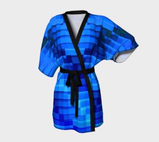 Geometric Modern Abstract Blue Kimono Robe preview