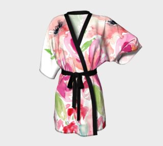 Greenery with Pink and Pale Anemones in Watercolor Robe preview