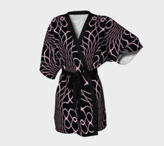 Aperçu de Black and Pink Pineapple Twist Kimono