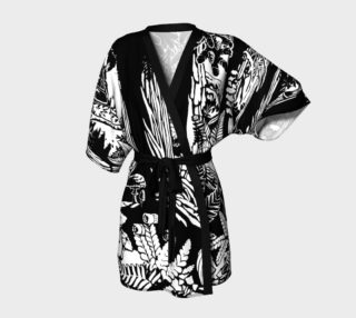 Landscape Art Robe Black & White Forest Kimono Robe preview