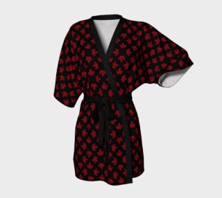 Cool Canada Robes Retro Canada Kimono Robe Black preview