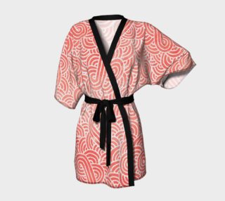 Peach echo and white swirls doodles Kimono Robe preview