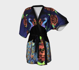 Midnight Peacock Garden Kimono Robe preview