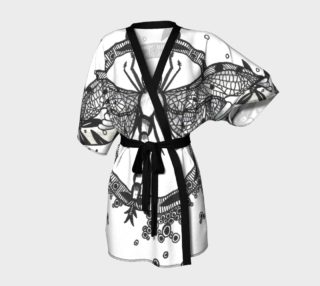 Dragonfly Floral Monochrome Kimono Robe preview